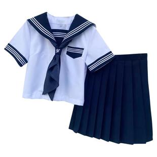 百合物语原创JK制服套装正统白三本学院风基础款水手服百褶裙套装