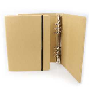 推荐6孔A5复古牛皮纸活页夹外壳笔记本日记相册菜谱加大容量绑带