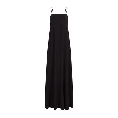 高级感黑色吊带连衣裙露背长裙