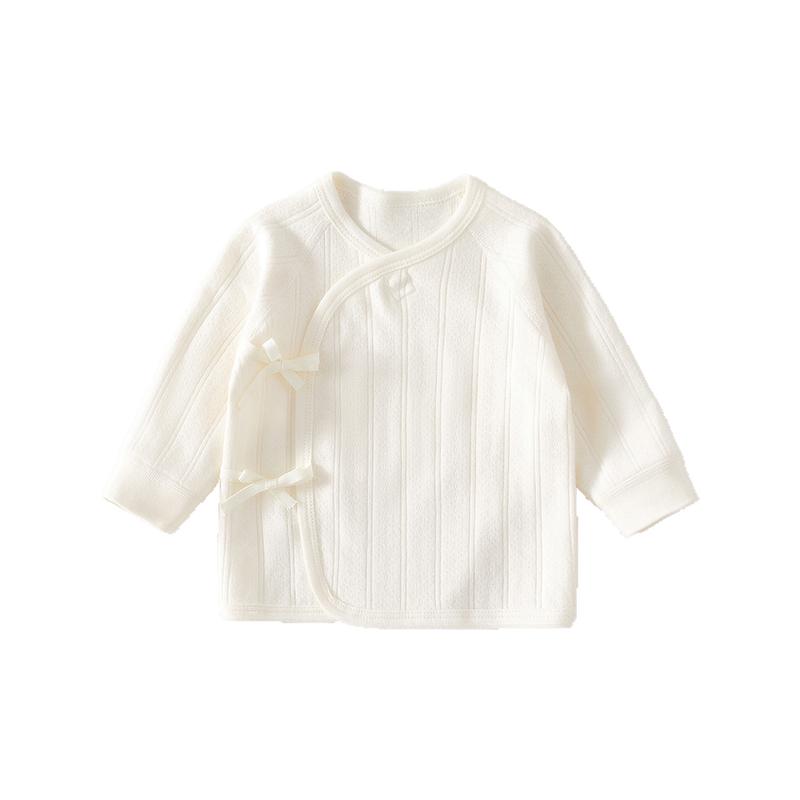 新生儿衣服纯棉a类0-3个月婴儿和尚服上衣夏季薄款初生儿半背衣