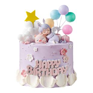 安妮宝贝蛋糕装饰摆件可爱小天使翅膀女孩萌娃生日蛋糕甜品台配件
