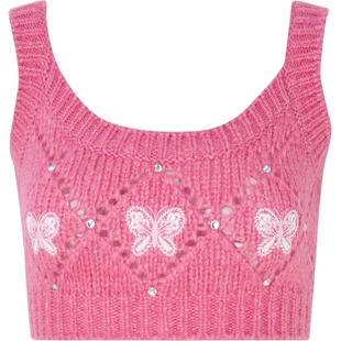 【38开门红】Alessandra Rich秋冬女羊驼毛混纺短款上衣