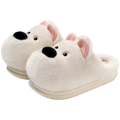 可爱卡通西高地潦草小狗棉拖鞋女