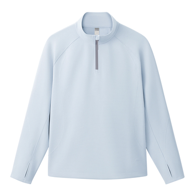 蕉下半拉链高弹绒感立领长袖T恤