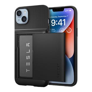 Spigen 适用于苹果iphone14plus手机壳全包防摔特斯拉插卡创意TPU保护套新款14 Plus磨砂高档外壳男士商务