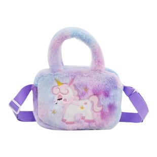 韩版小马宝莉毛绒斜挎包卡通儿童公主包男女生单肩包小孩手提包包