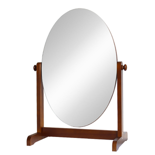 化妆镜台式双面镜圆镜桌面镜子实木中式旋转梳妆镜现代简约大台镜