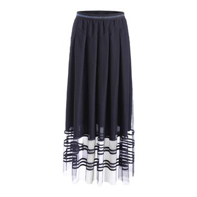 声雨竹纯色薄款修身中裙半身裙