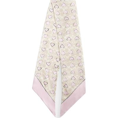 [圣诞礼物][新品]COACH/蔻驰奥莱女士涂鸦爱心印花桑蚕丝长围巾