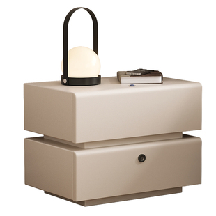 智能实木床头柜家用卧室2025爆款带锁轻奢高级感小型床边收纳柜子