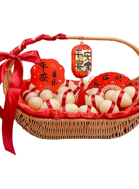 月子鸡蛋花篮红色系送产妇生宝宝
