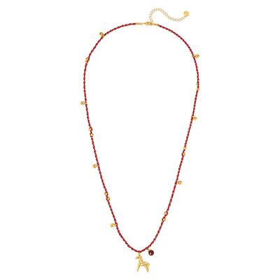 Onchic得意小马项链红绳编织毛衣链新年本命年轻奢高级感秋冬女款