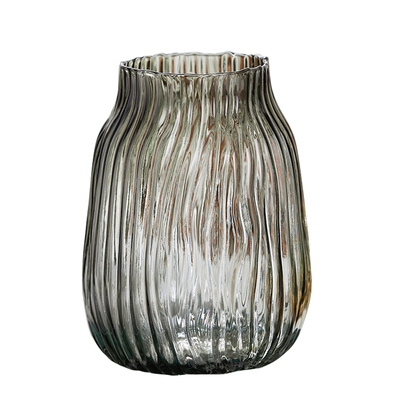 大北欧创意简约水波纹玻璃花瓶