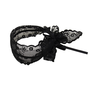 韩系新款法式网纱蝴蝶结蕾丝宽边发带发箍女田园风飘带头饰发饰