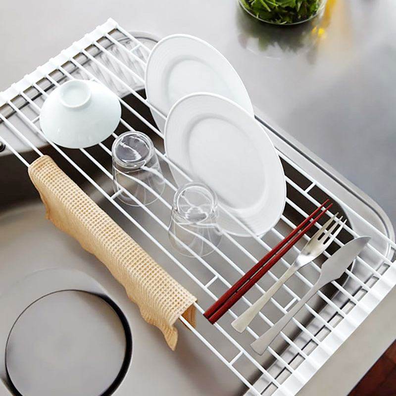 铁艺折叠硅胶沥水架收纳架水滤餐具水槽蔬菜碗碟批发厨房架置物架