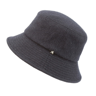 MARJAKURKI玛丽亚古琦羊毛渔夫帽女秋冬季黑色毛呢帽子女款高级感