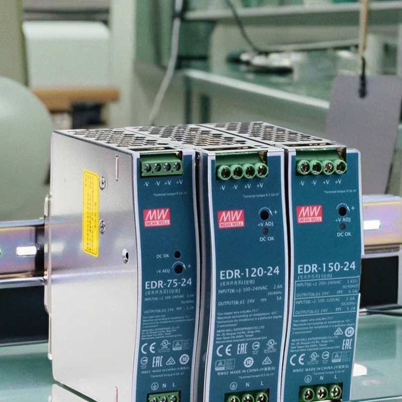 NDR明纬AC24V/12V/48V转直流240/120/75W导轨式10A/5A开关电源EDR