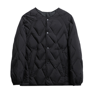 2025年秋冬新款菱格轻薄款白鸭绒羽绒服女短款小个子宽松内胆外套