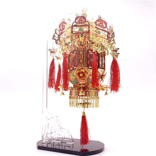 钢达3D立体金属拼图中国风国潮绣球相框喜扇宫灯模型玩具新年礼物
