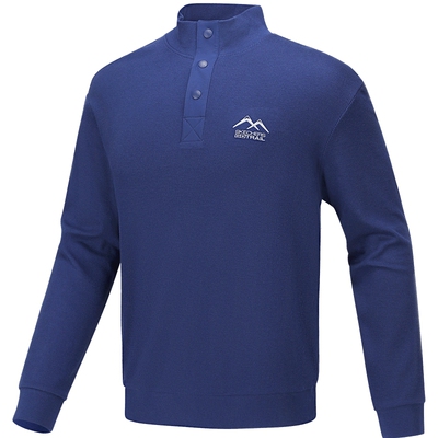 斯凯奇春季新品男子吸湿速干半开襟长袖百搭时尚户外运动T恤