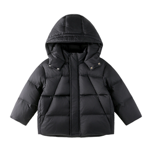 男童羽绒服冬季2025新款儿童男孩冬装保暖三防连帽面包服连帽上衣
