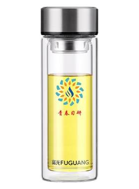 富光双层玻璃杯一只起订免费印字