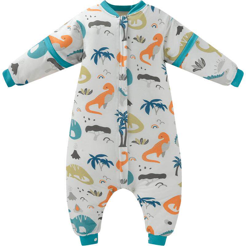 婧麒婴儿睡袋春秋冬款恒温纯棉宝宝防踢被子神器儿童加厚分腿睡袋