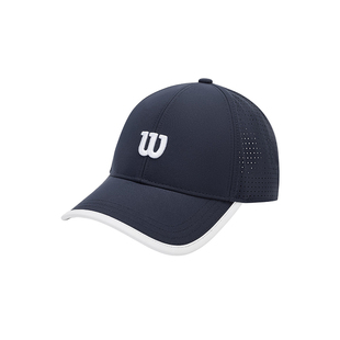 Wilson威尔胜官方男女同款撞色LOGO魔术贴调节网球运动棒球帽子