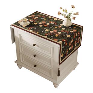 美式床头柜盖布轻奢高级感洗衣机冰箱顶部防尘盖巾微波炉遮灰罩布