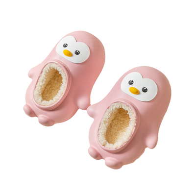 童年萌娃卡通包跟冬季儿童棉拖鞋