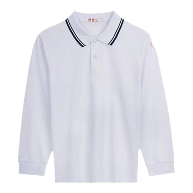 学生校服长袖t翻领黑白杠打底衫