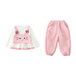 女童春装套装2026新款小童巨好看儿童春季女宝宝早春穿搭漂亮衣服