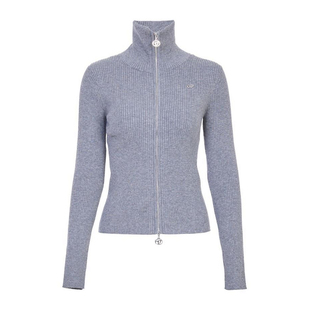 婉甸2025年冬季新品灰黑粉三色毛织拉链针织开衫上衣女1244W30GS3