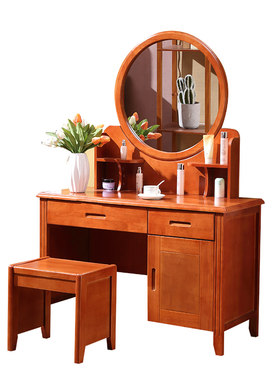 中式梳妆台小户型迷你实木组装