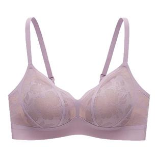 【芍药】伊维斯微聚拢蕾丝内衣收副乳防下垂无钢圈文胸透气法式