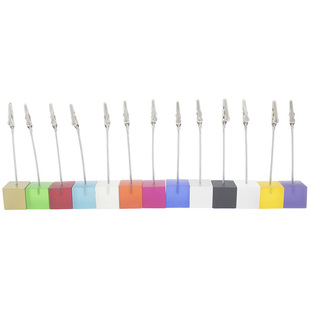 彩色创意摆件立式照片夹桌面标签夹名片夹礼品留言夹便签夹印logo