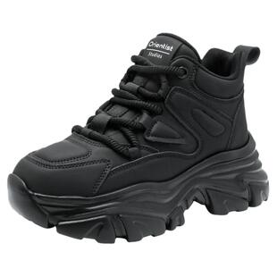 大东高帮女鞋2025新款秋冬鞋子厚底增高鞋百搭老爹鞋休闲运动鞋女