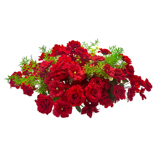 结婚楼梯扶手装饰婚礼阳台布置婚庆仿真花院子花艺订婚摆件地排花