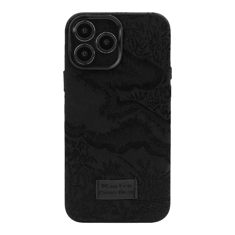满分青年布料刺绣苹果原创设计图案适用iPhone17promax新中式15个性16手机壳14中国风国潮创意小众复古风