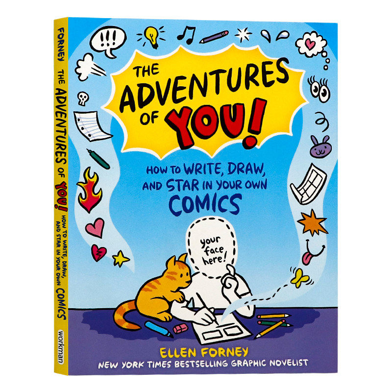 你的冒险之旅 英文原版 The Adventures of You 儿童漫画创作互动指南 零基础学漫画绘画写作 3-6 年级艺术创意启蒙练习册 平装