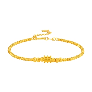 TSL谢瑞麟黄金手链5G足金工艺蹦迪珠金手链女士新品计价黄金XQ478