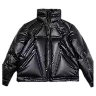 高端白鹅绒羽绒衣外套男立领冬季新款时尚压胶宽松保暖休闲羽绒服