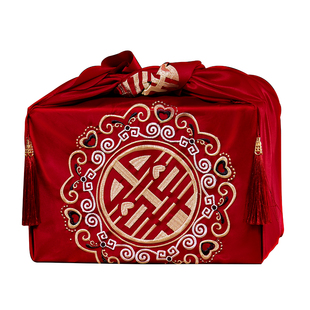 红色包袱布结婚女方陪嫁红包袱皮嫁妆包裹布大号新娘陪嫁物品新款