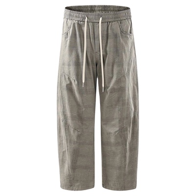 美式春夏款做旧纹理直筒休闲裤男