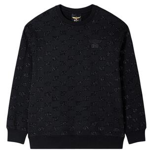 BOYLONDON秋冬潮牌男女同款满印提花日常圆领套头卫衣长袖N03039