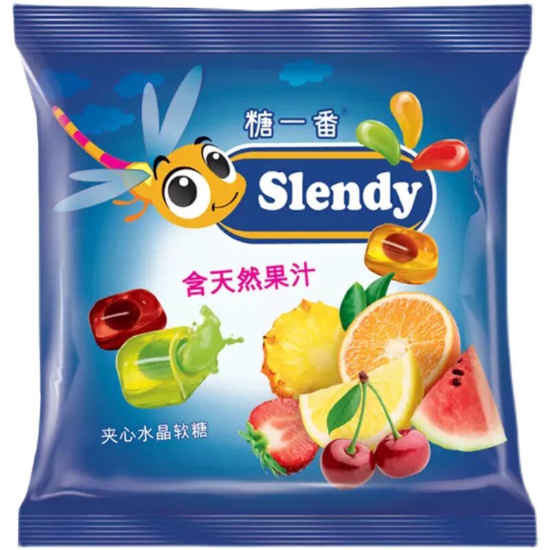 进口俄罗斯喜糖蜻蜓网红水果软糖