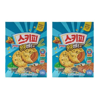 四季宝花生酱饼干2盒装韩国进口