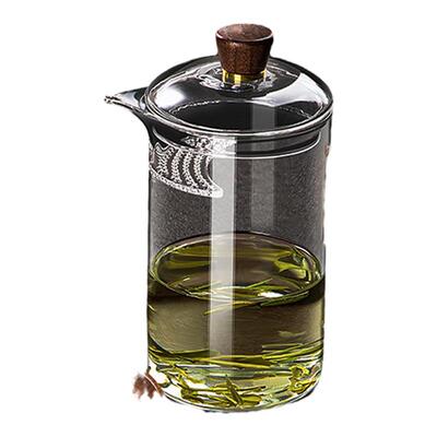 月牙杯耐热玻璃公道杯绿茶泡茶壶茶水分离家用过滤茶漏一体分茶器