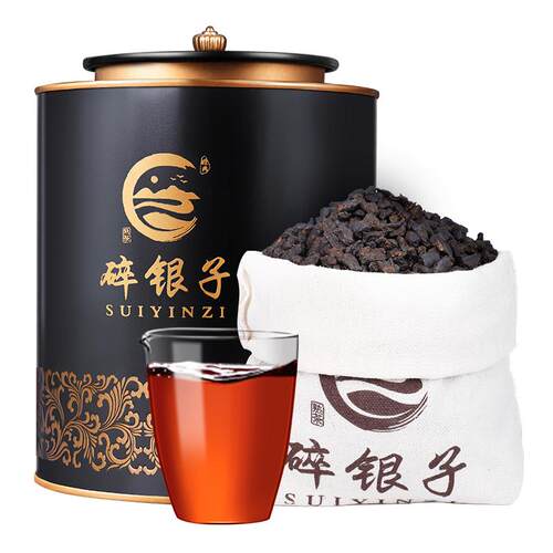 云南古树10年碎银子非特级茶叶糯米香熟普洱茶化石散茶老茶头罐装