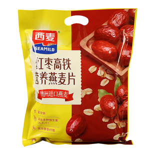 西麦红枣高铁燕麦片700g小袋装核桃高钙营养早餐冲饮即食牛奶麦片